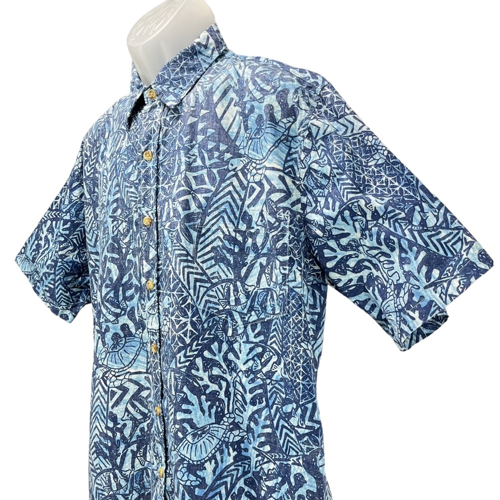 Cooke Street Honolulu Mens Large Turtle & Sea Design Hawaiian Short Sleeve Shirt - Picture 4 of 8